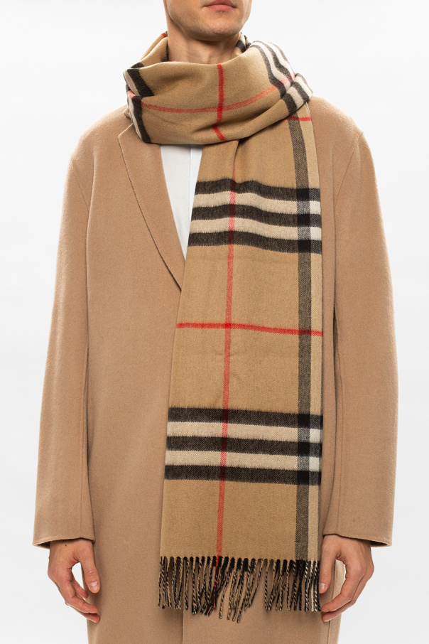 Tgkb5Shops Eritrea Beige Checked cashmere scarf Burberry Burberry